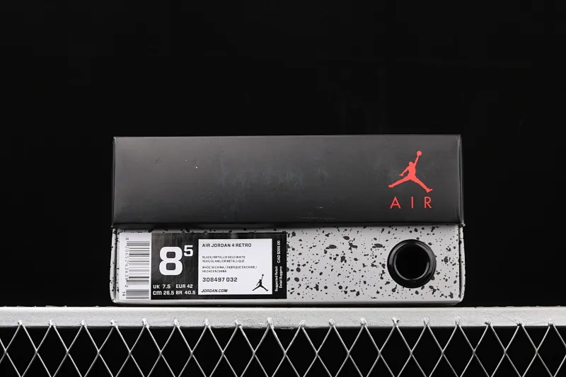 All categories Air Jordan Jordan series basketball shoes Air Jordan 4 G version Air Jordan 4 Retro AJ4 Joe 4 black gold suede basketball shoes 308497-032